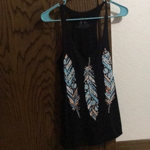 Medium black feather tank top
